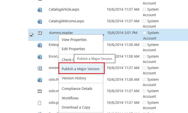 publish major version